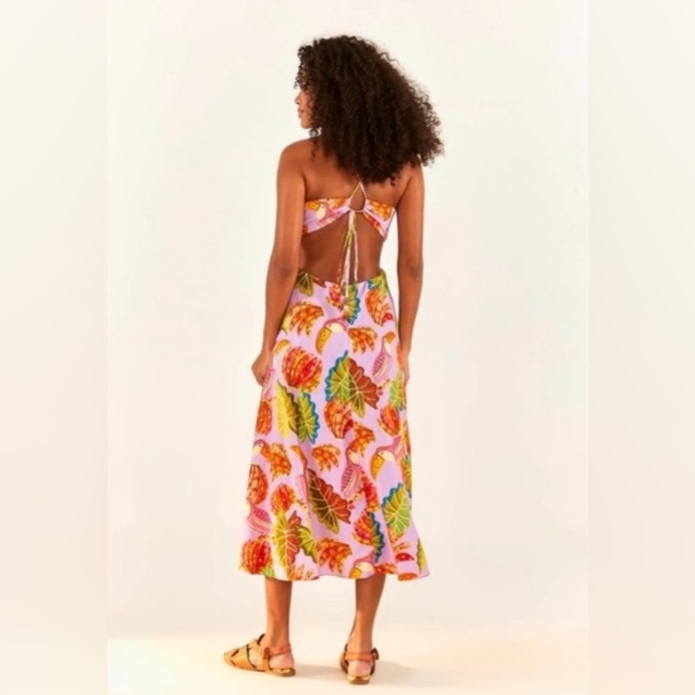 NWOT FARM RIO Lilac Beaks and Bananas Midi Dress - Size XS $199 - Picture 9 of 17